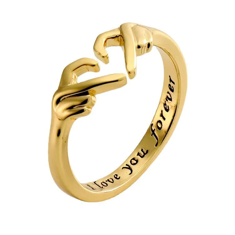 Double Hand Heart Ring