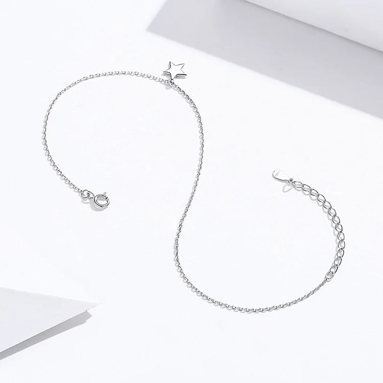 Silver Star Anklet