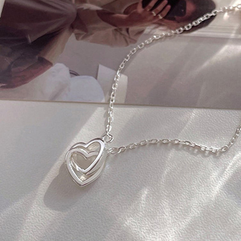 Double Heart Pendent Bracelet