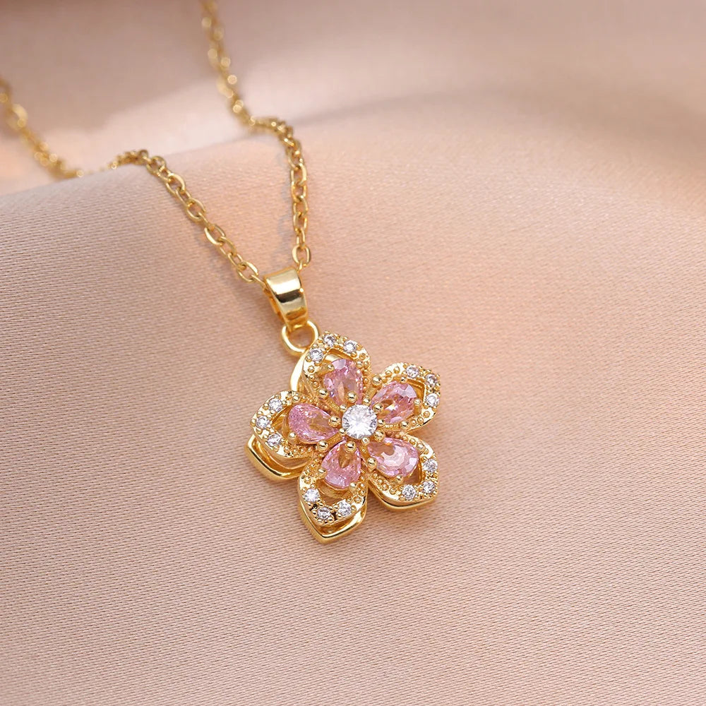 Pink Pendant Necklace