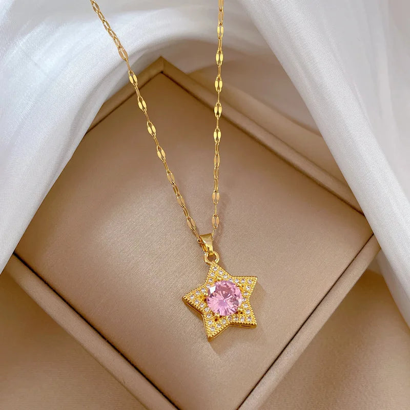 Pink Pendant Necklace