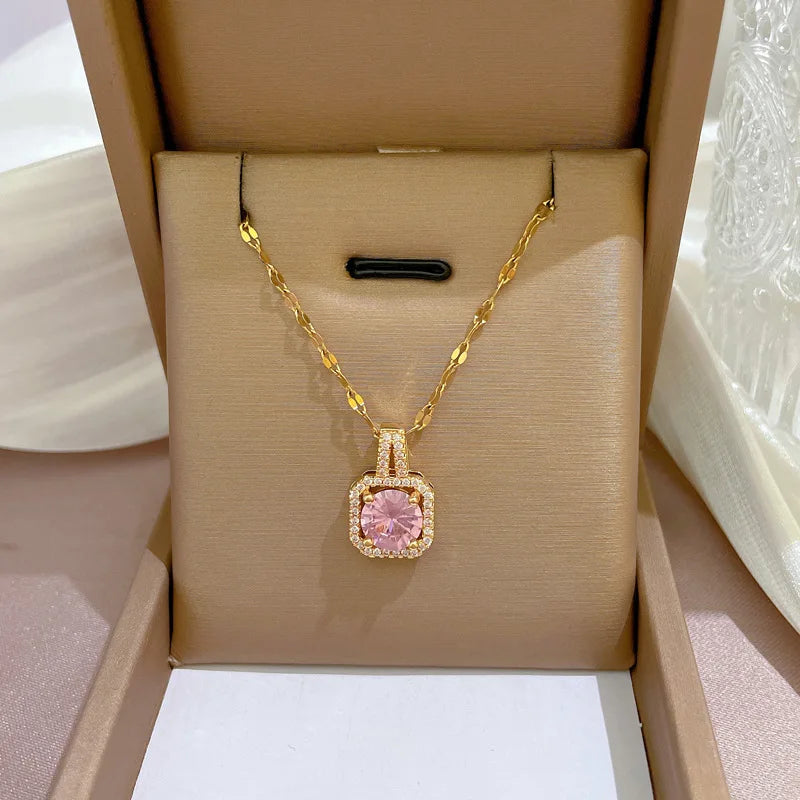 Pink Pendant Necklace