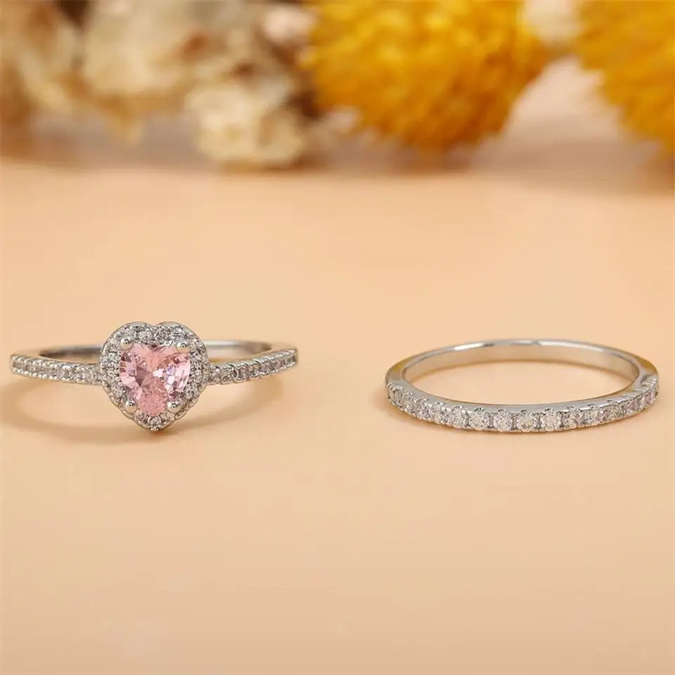 Pink Heart Ring with sparkly band