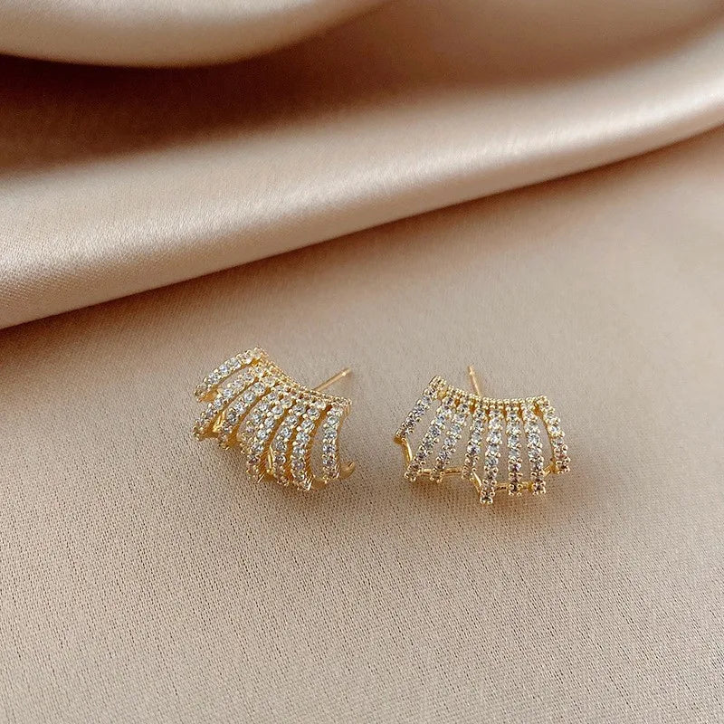 Multi-layer C-shaped Stud Earrings