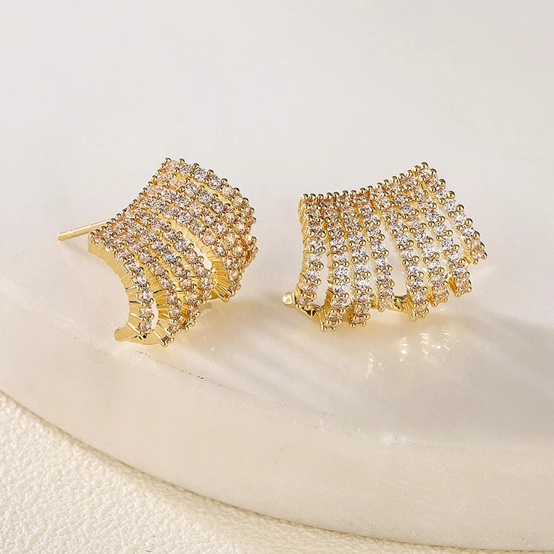 Multi-layer C-shaped Stud Earrings