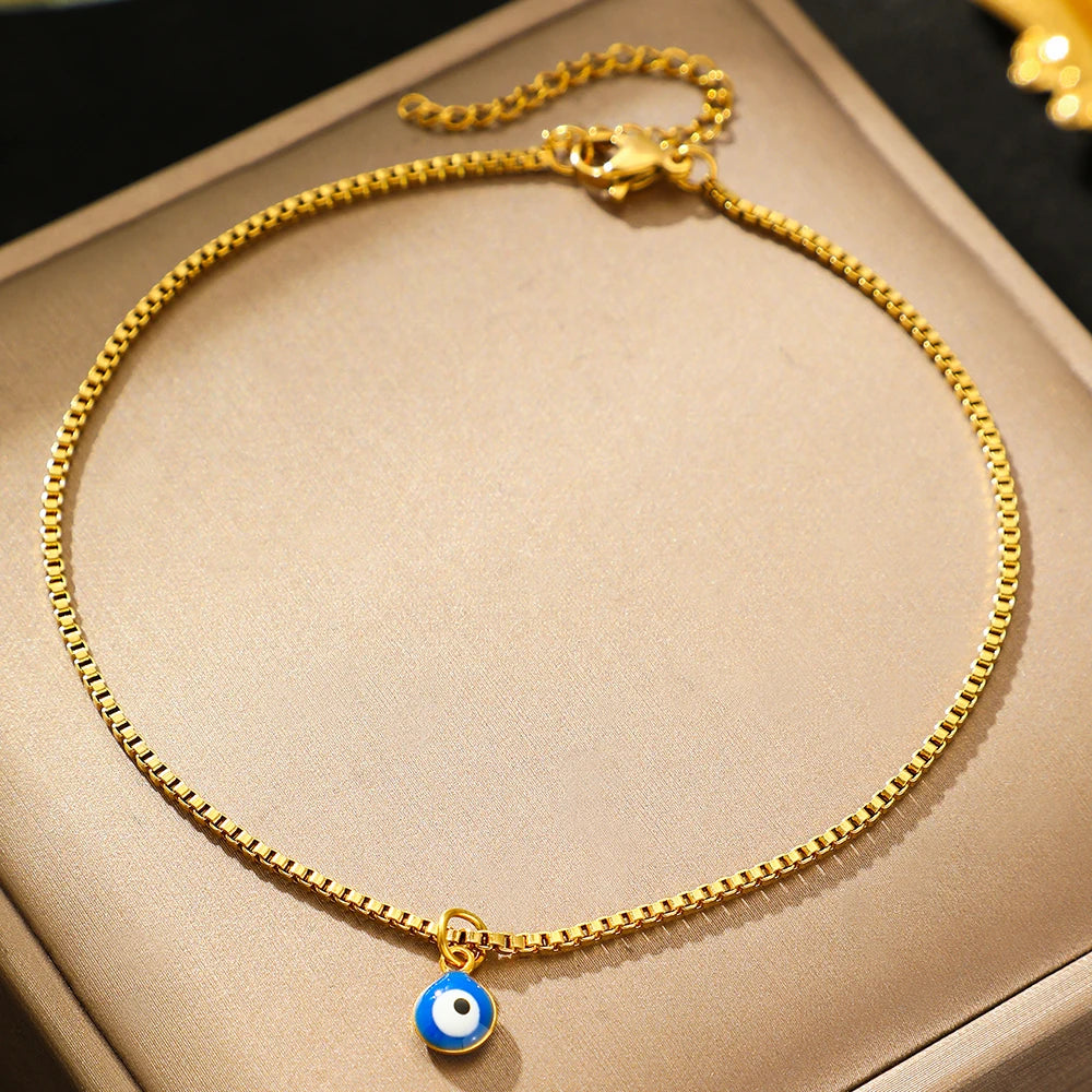 Blue Eye Pendant Anklet