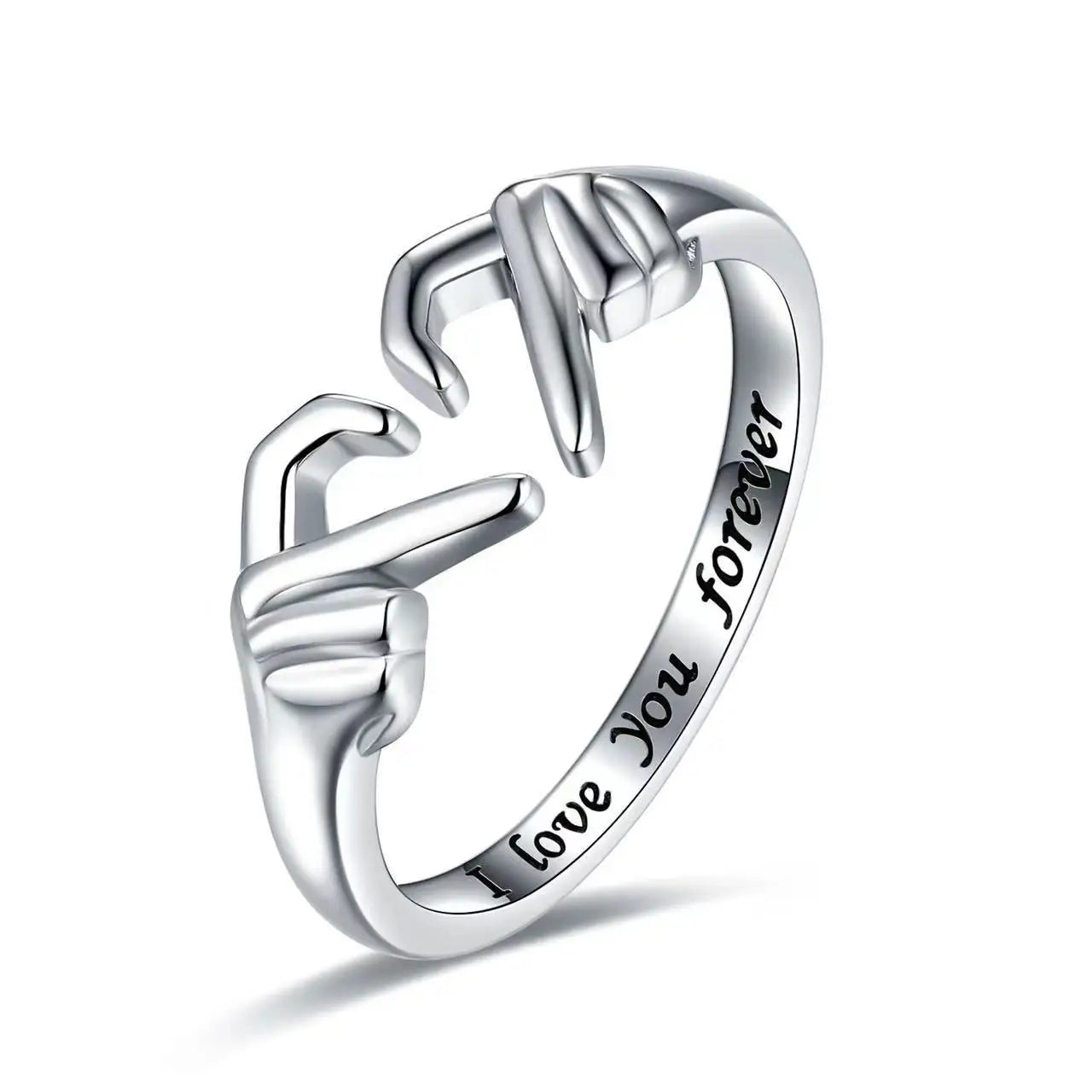 Double Hand Heart Ring