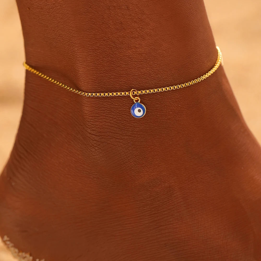 Blue Eye Pendant Anklet