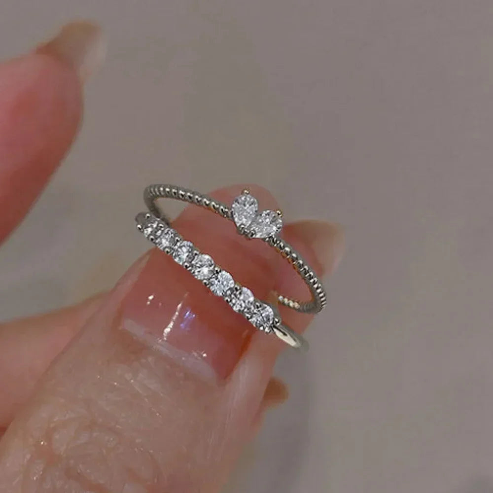 Two Piece Rhinestone Ring