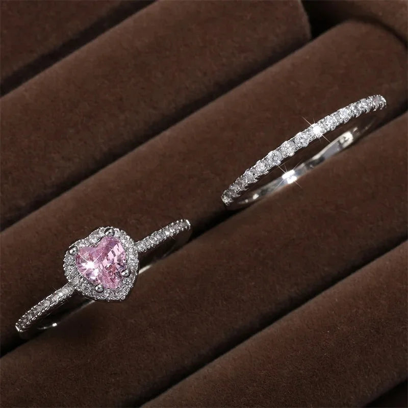 Pink Heart Ring with sparkly band