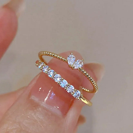 Two Piece Rhinestone Ring