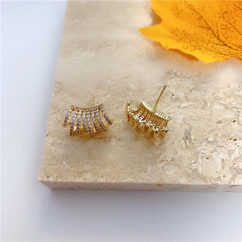 Multi-layer C-shaped Stud Earrings