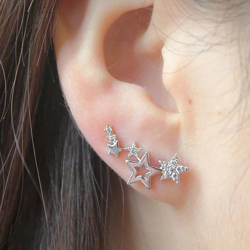 Multi-Star Stud Earrings