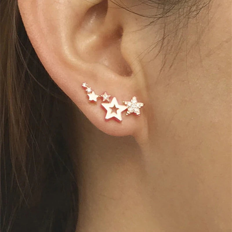 Multi-Star Stud Earrings